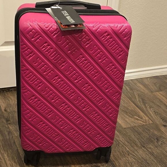 Steve Madden Branded Logo 20" Hard Side Logo Luggage- Rose - Picture 4 of 9